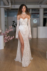 Mermaid Sweetheart Wedding Dress White Floor Length Tulle Lace Appliques Sleeveless Bridal Gown