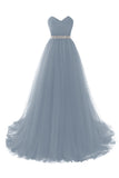modest sweetheart sleeveless beading a-line prom dress On Sale